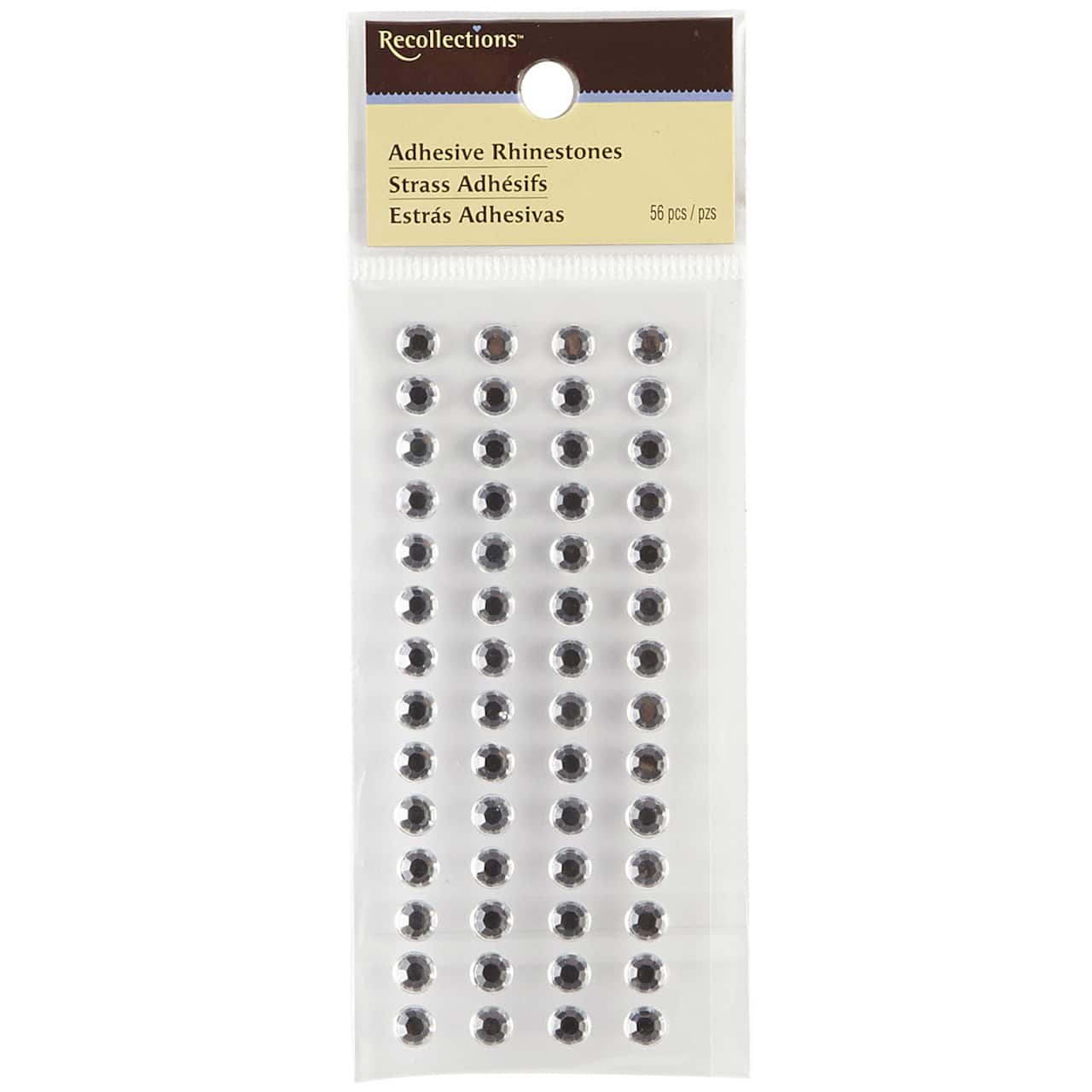 12 Packs: 56 ct. (672 total) 6mm Clear Adhesive Rhinestones by Recollections™